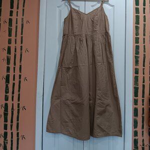 Pre-owned Old Navy Cotton Dress Size Medium Light Brown